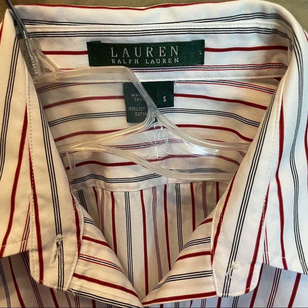 Women’s Lauren (RL) striped classic long sleeved shirt szS